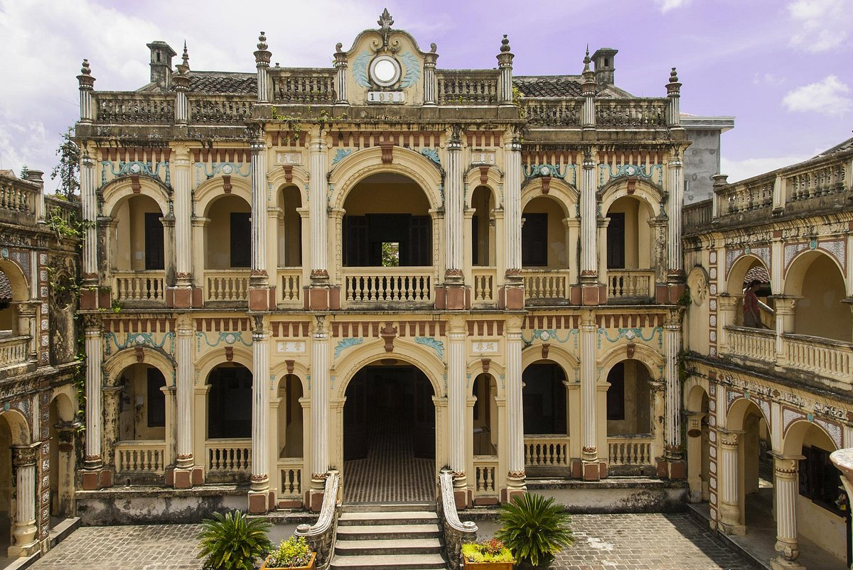 An ancient mansion showcasing a blend of Asian and European architectural styles